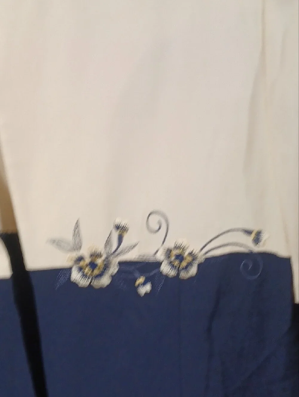 S.L. Fashions Navy and Cream Two-Piece Midi Dress Set